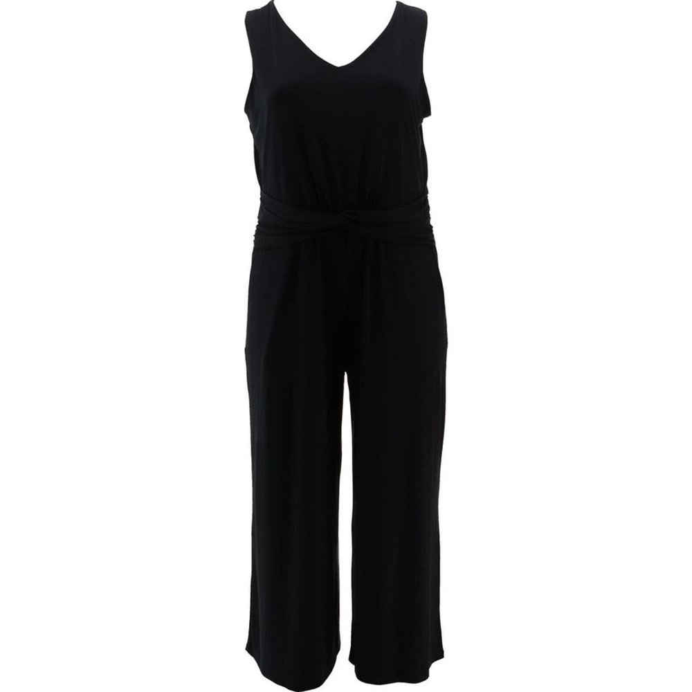 NWT J JASON WU CITY KNIT‎ SLEEVELESS JUMPSUIT BLACK LARGE